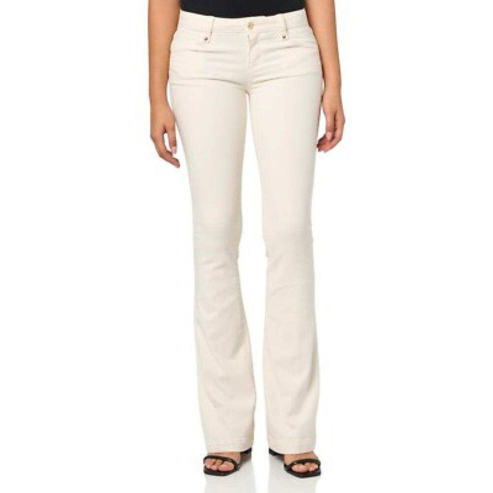 Paige Jeans Low-Rise Laurel Canyon Jeans Ecru Size 30, MSRP $229